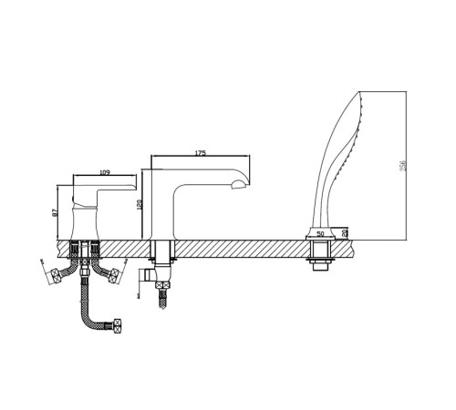 Смеситель на борт ванны Haiba HB80805-8, белый