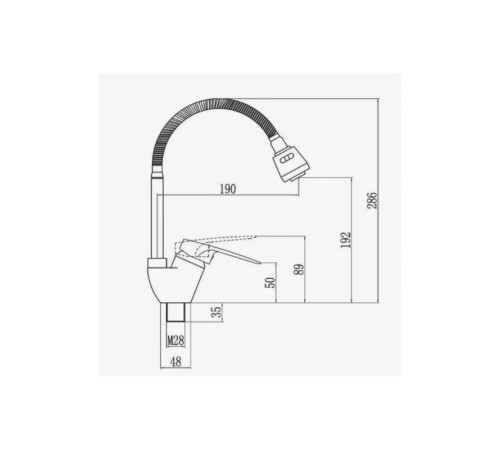 Смеситель для кухни с гибким изливом D-Lin D150422-6T, хром/синий