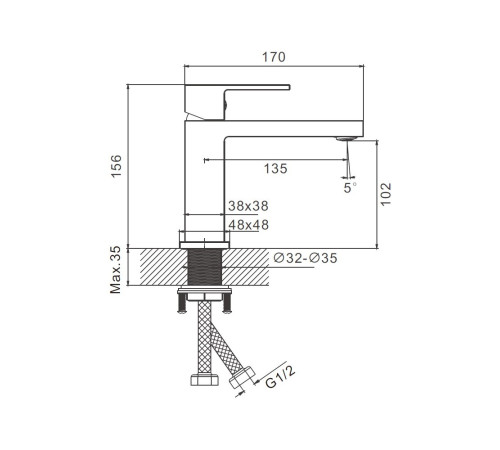 Смеситель для раковины BELZ B10658-8, белый