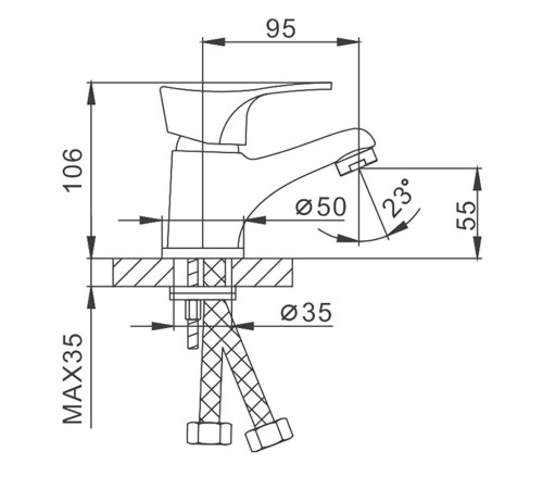 Смеситель для раковины Frap F1014-B, хром