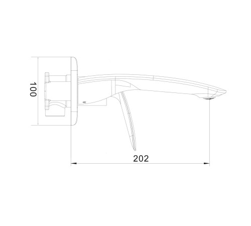 Смеситель для раковины встраиваемый Rose R11H R1141H, черный