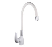 Смеситель для кухни с гибким изливом FRAP F4453-03, белый
