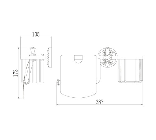 Держатель для туалетной бумаги и освежителя Savol S-L05851A, хром