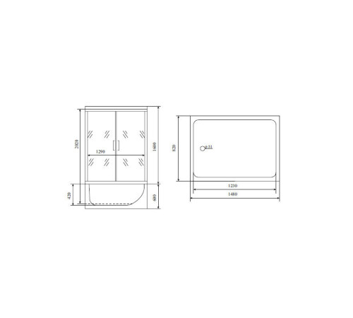 Душевая кабина (душевой бокс) Timo Lux TL-1505, 148x82x220