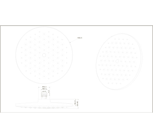Верхний душ Bravat Built-in P70253BW-ENG, черный
