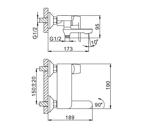 Смеситель для ванны FRAP F3234, белый