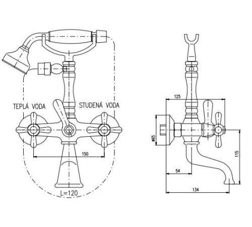 Смеситель для ванны Rav Slezak Morava MK360.5/2SM