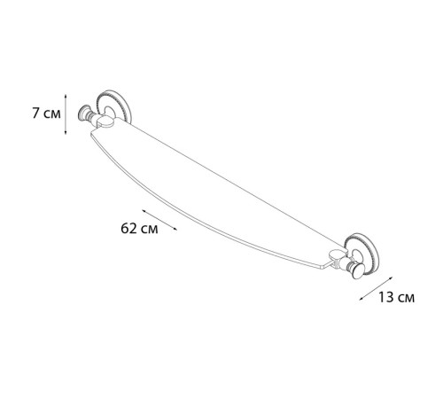 Полка стеклянная Fixsen Adele FX-55003, хром