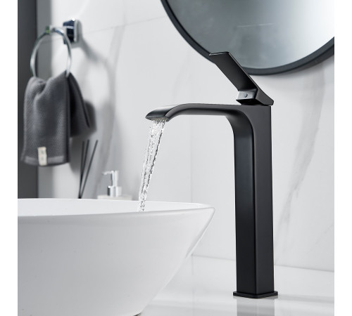 Смеситель для раковины высокий Shevanik S4011H, черный