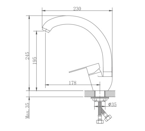 Смеситель для кухни Haiba HB41801-2, сталь
