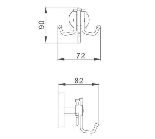 Крючок для ванной комнаты Haiba HB1705-3, хром
