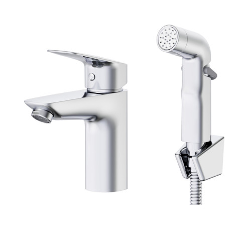 Смеситель для раковины с гигиеническим душем Esko KG27H, хром