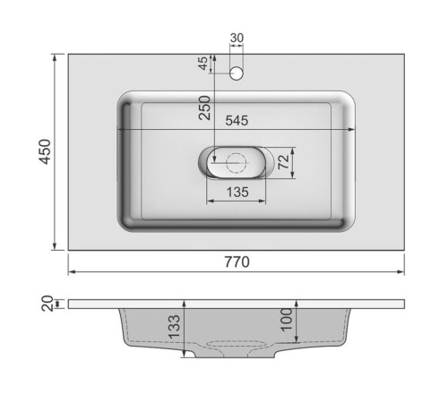 Раковина Madera Modul 80, белый