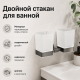 Стакан для ванной комнаты двойной Maretti Турин-ГМ TRGM542P43, оружейная сталь