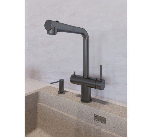 Смеситель для кухни Grandex Aqua Integra-SP 9020493, графит