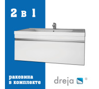 Тумба с раковиной подвесная Dreja Grace 90 см, белый