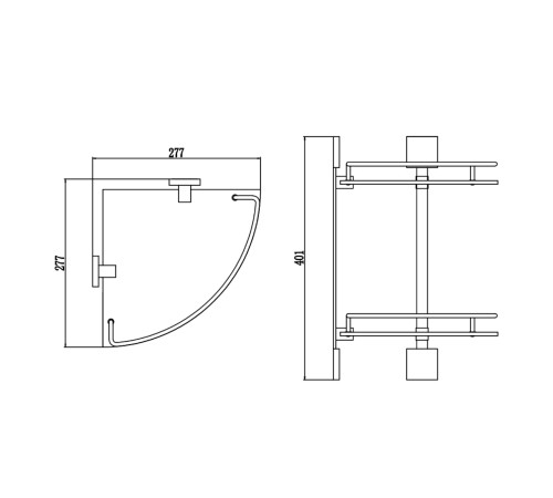 Полка угловая стеклянная Savol S-065322Q, графит
