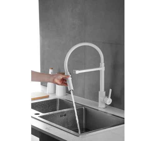 Смеситель для кухни Rose R133C, белый