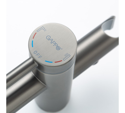 Смеситель для ванны напольный GAPPO G3006-9, оружейная сталь