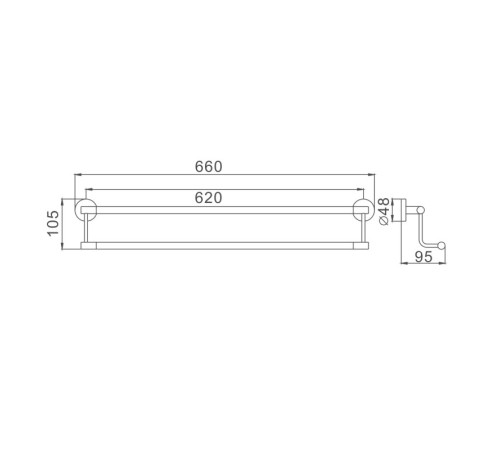 Полотенцедержатель Haiba HB1709, хром