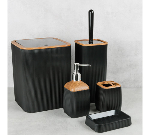 Стакан для ванной комнаты FIXSEN BLACK WOOD FX-401-3, черный/коричневый