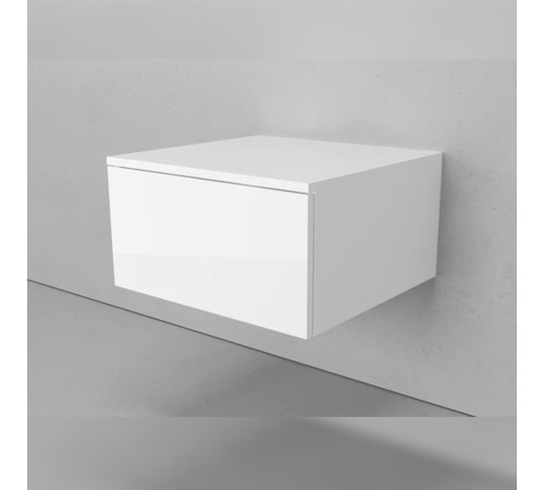 Тумба подвесная без столешницы Velvex Unit tp.UNI.60.1Y белый глянец, 60 см