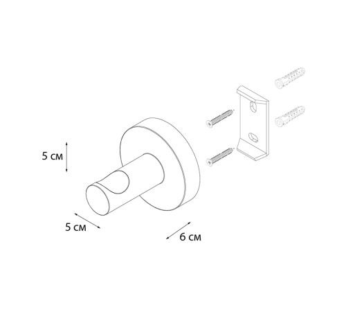 Крючок для ванной FIXSEN COMFORT  GOLD FX-87005, золото матовое
