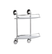 Полка стеклянная угловая Haiba HB1607-2, хром