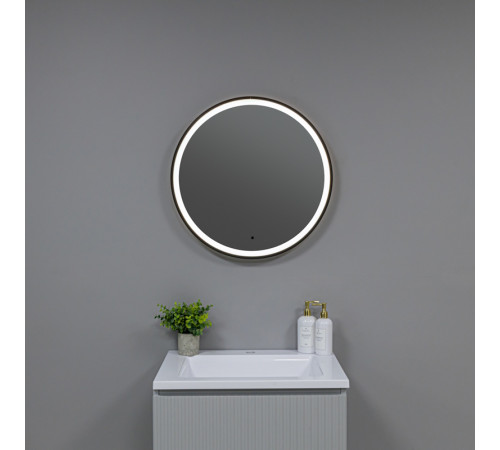 Зеркало Silver Mirrors Делуна/Deluna D700 TX (алюм. профиль, цвет черный, бесконтактный сенсор)