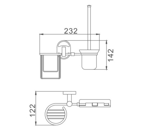 Ершик с держателем освежителя Haiba HB1910-1, хром