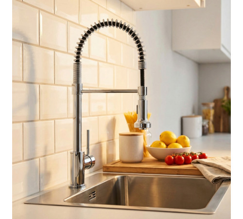 Смеситель для кухни с гибким изливом BRAVAT F7801932CP-SW, хром