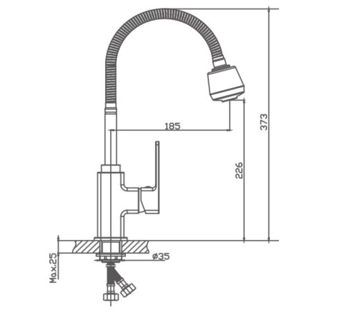 Смеситель для кухни Haiba HB73615, хром