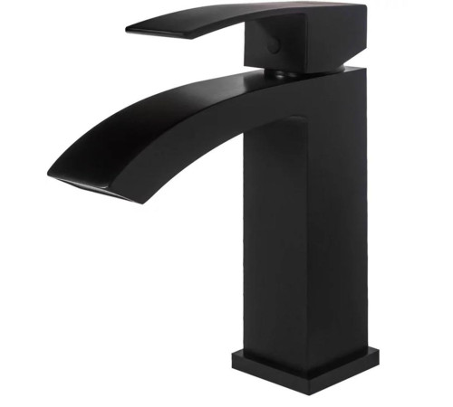 Смеситель для раковины Hansberge H1077BL, черный