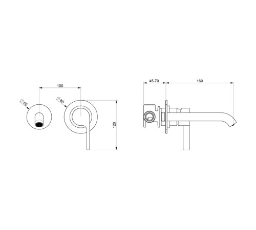 Смеситель для раковины Webert DoReMi DR830606560, черный