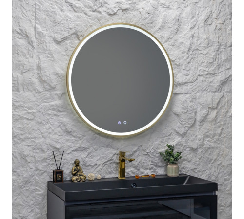 Зеркало Silver Mirrors Делуна/Deluna D800 2.2 (TX ,алюм. профиль, цвет золото, подогрев, сенсорный выключатель)