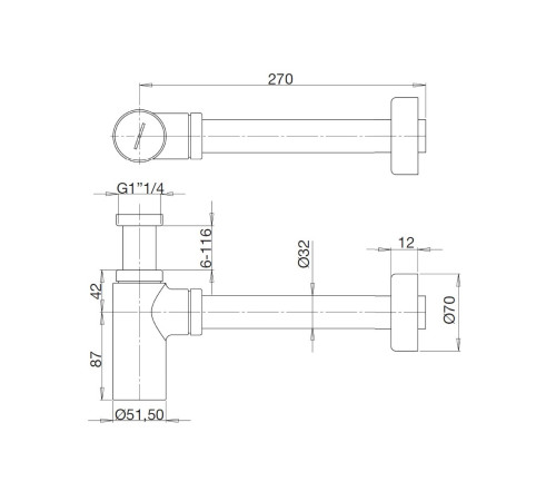 Сифон для раковины Webert AC0020794, матовое золото