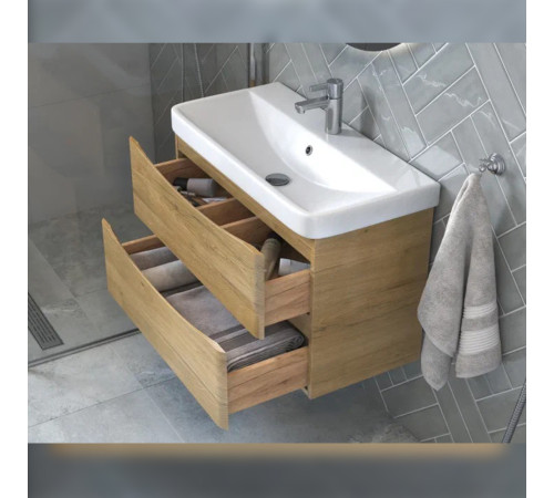 Тумба с раковиной подвесная Velvex Clay tp.CLA.9595.80.2Y дуб верона, 80 см