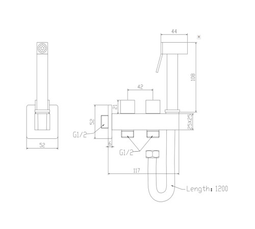 Гигиенический душ со смесителем Savol S-FXQ011C, матовое золото