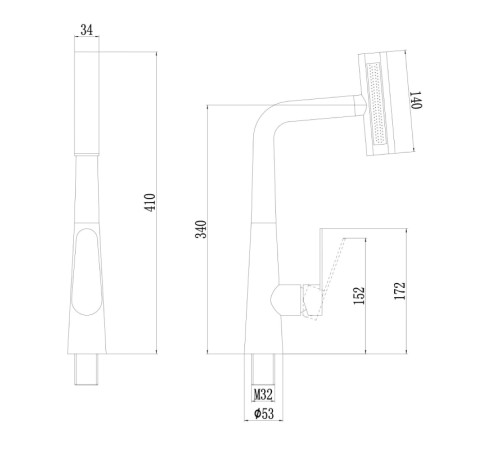 Смеситель для кухни Fmark FS8277L, сатин