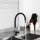 Смеситель для кухни с гибким изливом FRUD R43151-6, хром/черный