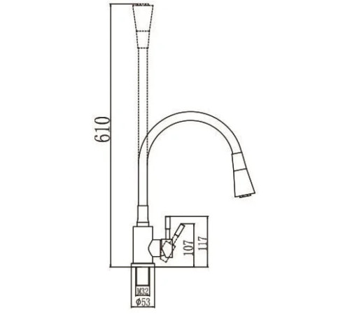 Смеситель для кухни Savol S-3002HM, черный