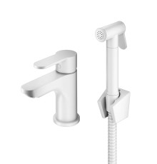 Смеситель для раковины с гигиеническим душем Prohanss P64.12.08, белый