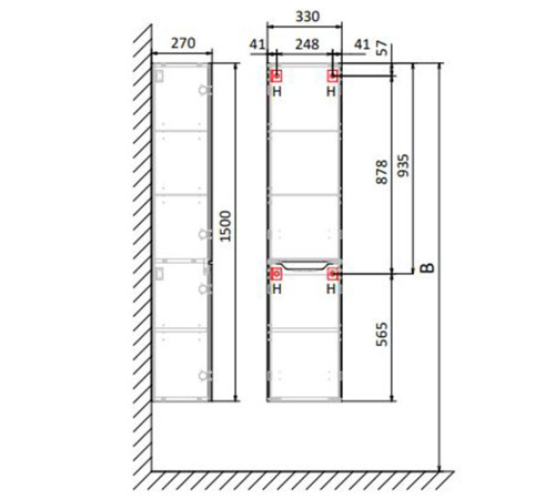 Пенал (33см) RAVAL Слайд Sli.04.150/P/A, антрацит