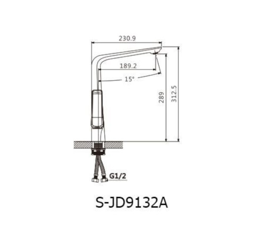 Смеситель для кухни Savol S-JD9132AH, черный