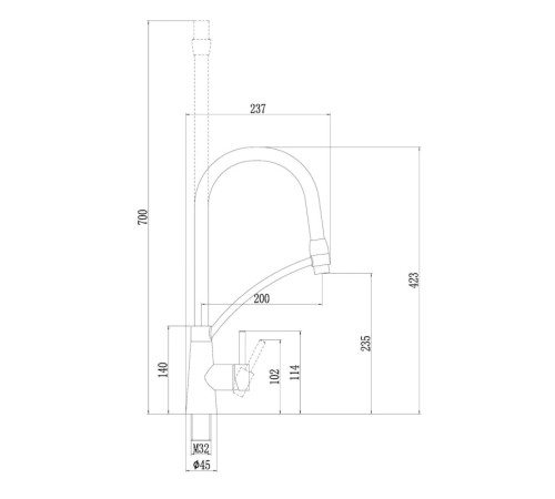 Смеситель для кухни с гибким изливом Fmark FS8255H-02, черный/белый