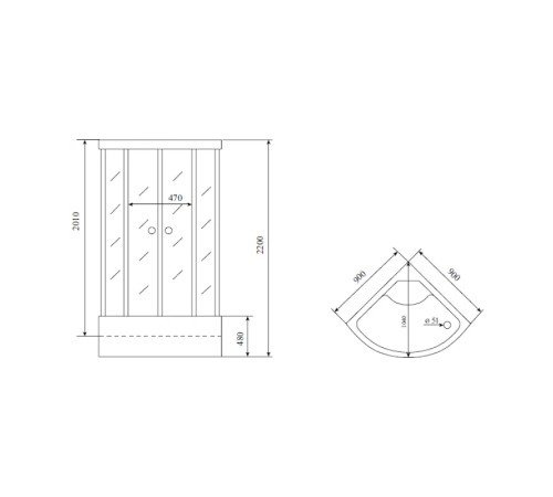 Душевая кабина Timo Standart T-5590, 90x90x220