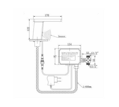 Смеситель для раковины сенсорный Raiber Sensor RSF88135, хром