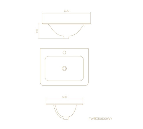 Раковина встраиваемая Knotlor ЦВЕТЕНИЕ FWB310600WY, матовый белый, 60 см
