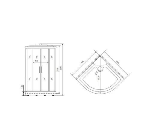 Душевая кабина Timo Standart T-1109P, 90x90x220
