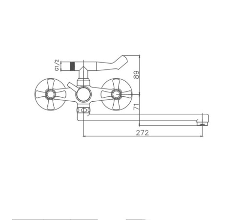 Смеситель для ванны Cron CN2142, хром
